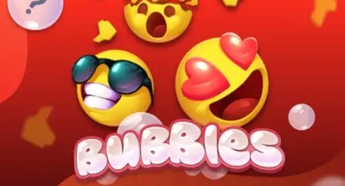 Bubbles screenshot 2 - Bubbles logo with emoji faces on a red background