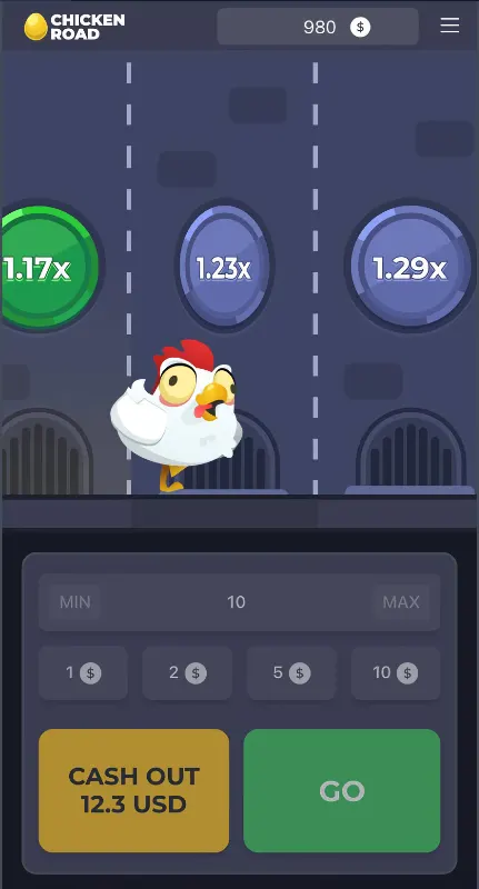 Chicken Road screenshot 2 - multiplier climbing after a safe step