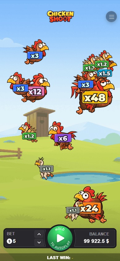 Chicken Shoot screenshot 2 - multiple targets moving with multiplier values