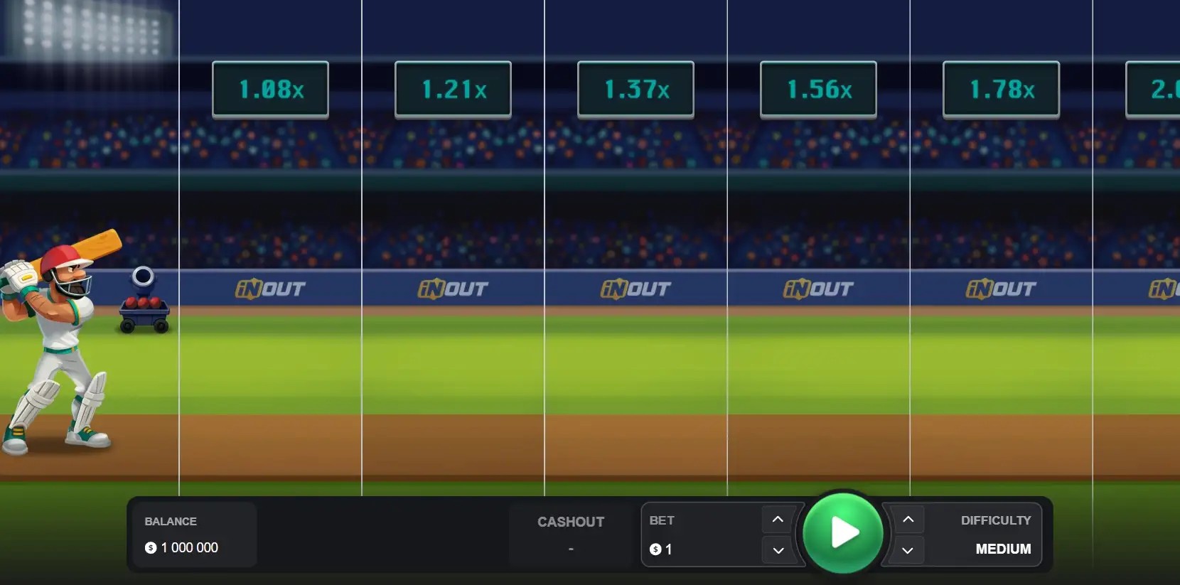 Cricket Road screenshot 2 - tile path with rising multipliers