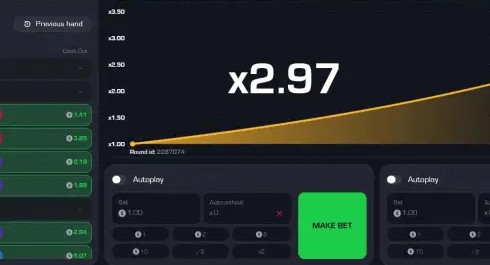Diver screenshot 3 - round in progress at x2.97 with autoplay and auto cash-out controls