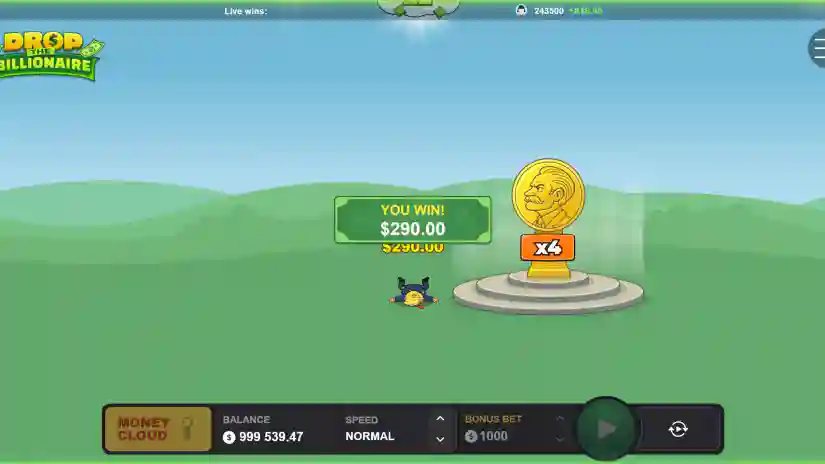 Drop The Billionaire screenshot 3 - landing zone result screen