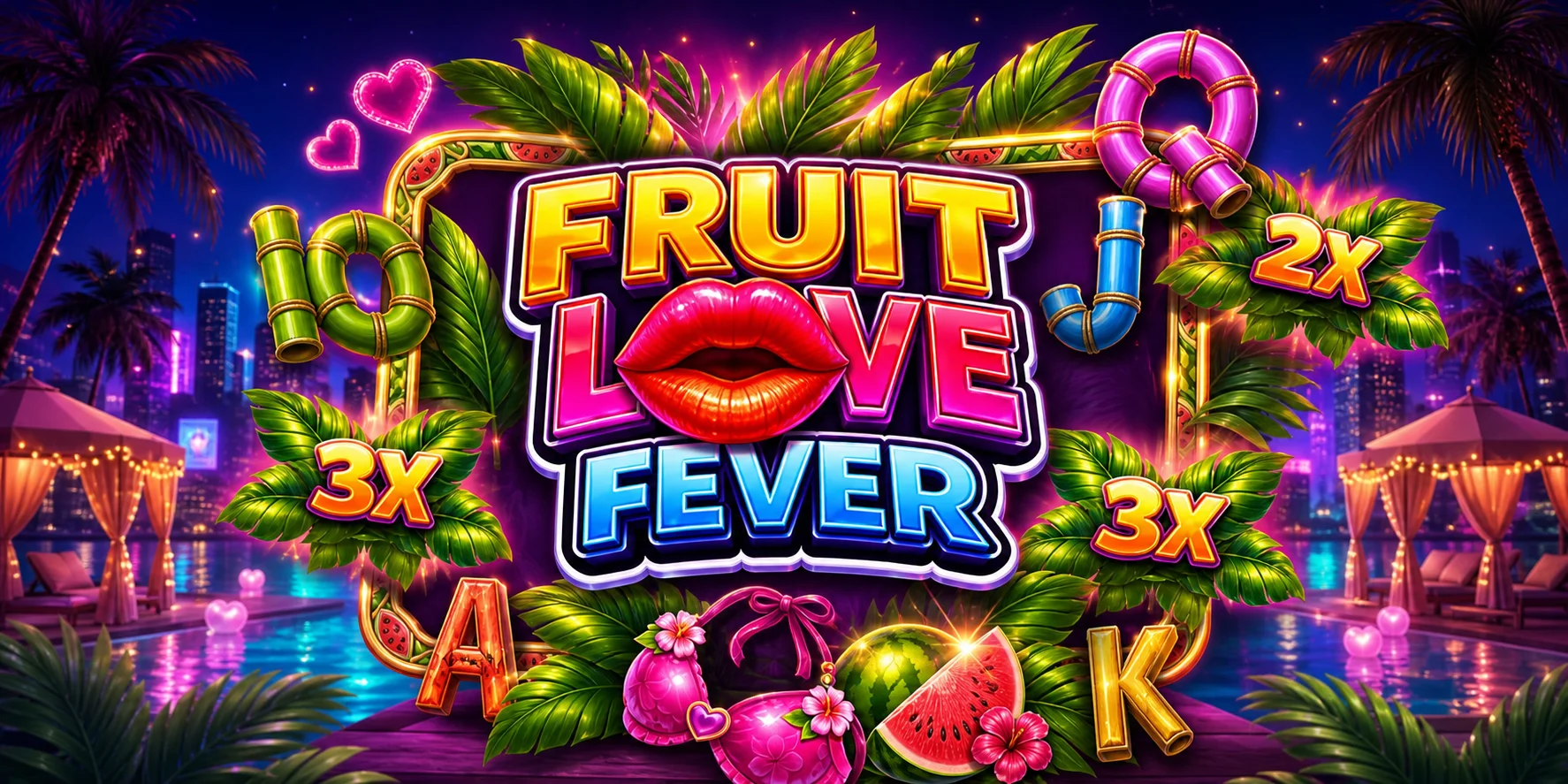 Fruit Love Fever by InOut Games - living fruit slot game art