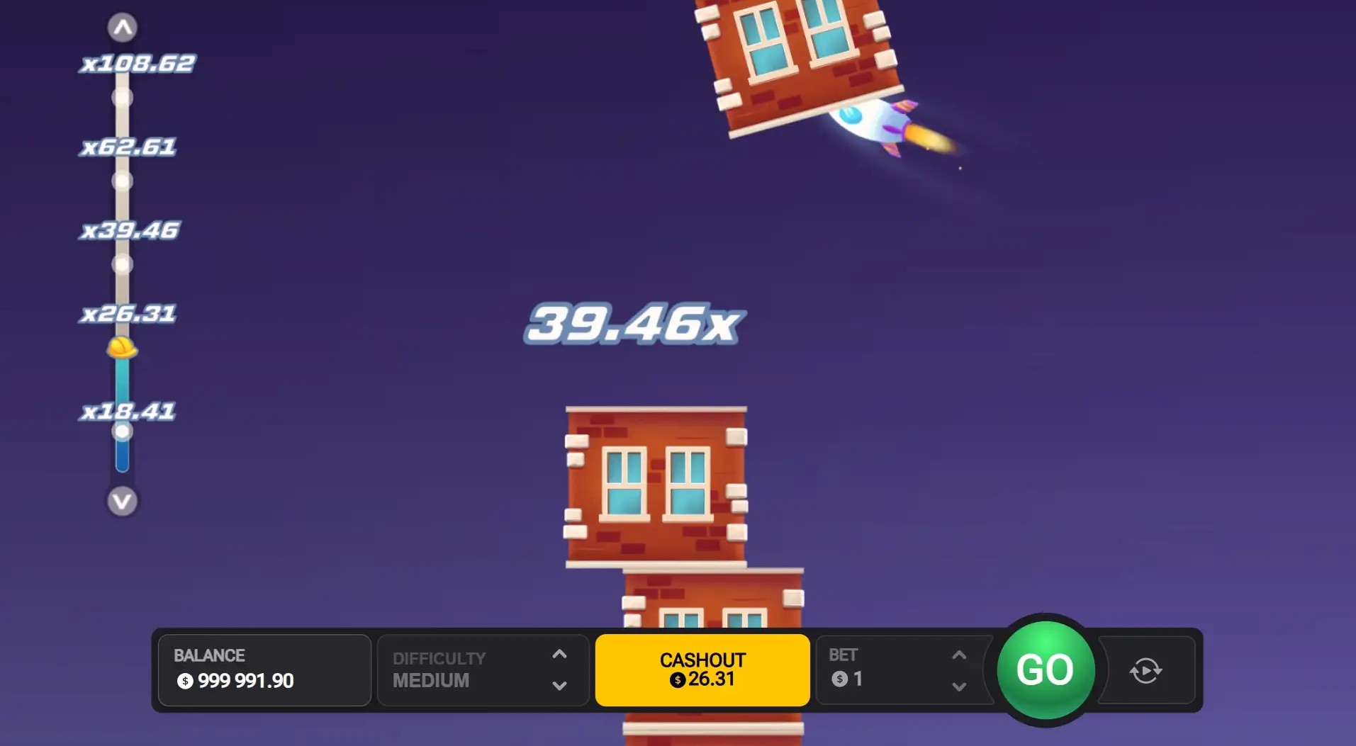 MegaBlock screenshot 3 - cash out screen with final multiplier