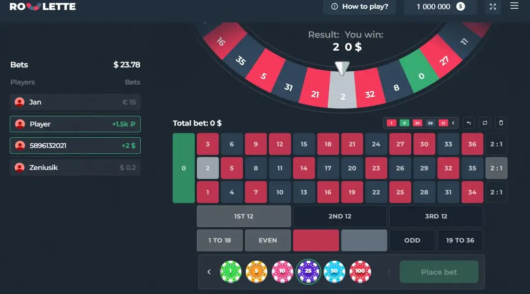 Roulette screenshot 2 - ball settling into a numbered pocket